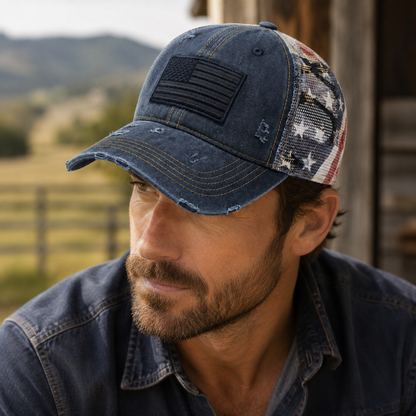 🔥American Flag Ponytail Embroidered Hat—🎁Buy 2 FREE SHIPPING