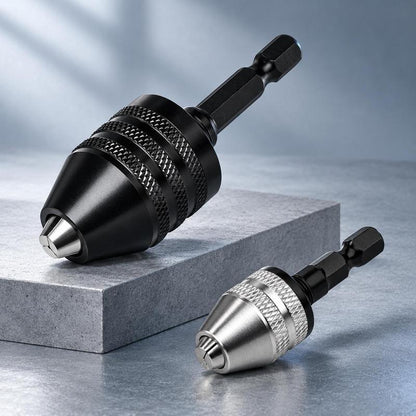 2-Piece Keyless Drill Chuck Adapter Set – 1/4′′ Hex Quick Change (0.3-8mm) for Impact Drivers & Power Tools