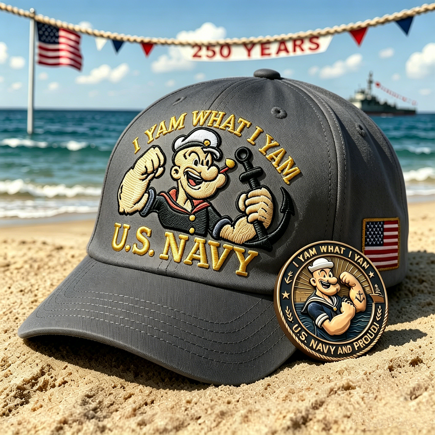 🇺🇸U.S. Navy Commemorative Cap & Coin – Anchor of Freedom⚓-🔥Buy 2 Get Free Shipping🚛