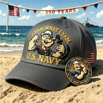 🇺🇸U.S. Navy Commemorative Cap & Coin – Anchor of Freedom⚓-🔥Buy 2 Get Free Shipping🚛