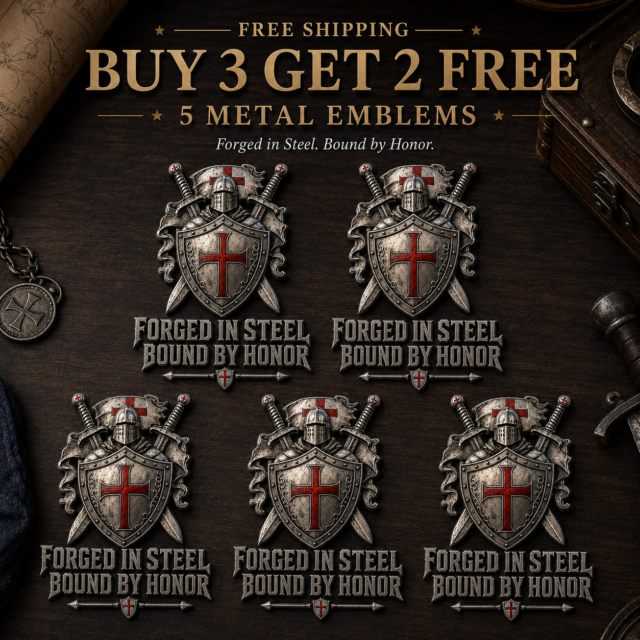 ⚔️Brotherhood Of Knights Metal Emblem — Forged In Steel, Bound By Honor