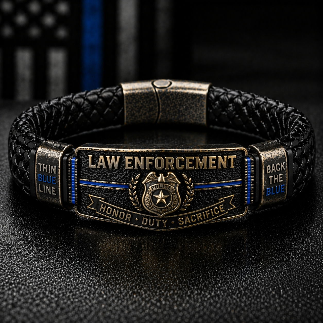 🛡️ Law Enforcement Brotherhood Bracelet — Honor • Duty • Sacrifice