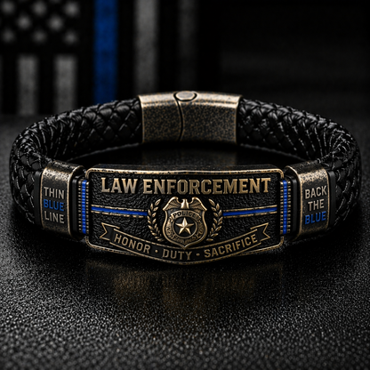 🛡️ Law Enforcement Brotherhood Bracelet — Honor • Duty • Sacrifice