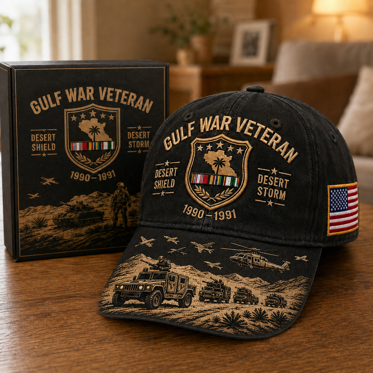 🎖️ Gulf War Veteran Tribute Cap 🇺🇸 Honor Desert Shield & Desert Storm Heroes