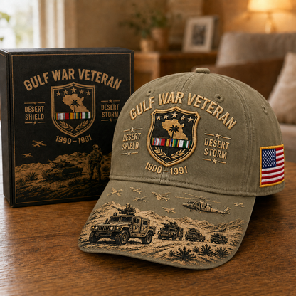 🎖️ Gulf War Veteran Tribute Cap 🇺🇸 Honor Desert Shield & Desert Storm Heroes