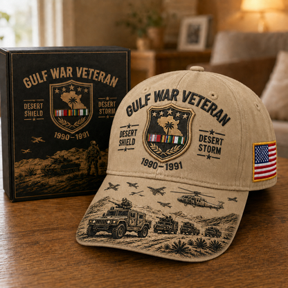 🎖️ Gulf War Veteran Tribute Cap 🇺🇸 Honor Desert Shield & Desert Storm Heroes