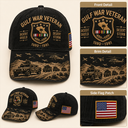 🎖️ Gulf War Veteran Tribute Cap 🇺🇸 Honor Desert Shield & Desert Storm Heroes