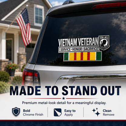 Vietnam Veteran Metal Car Emblem – POW★MIA Tribute Badge 🇺🇸