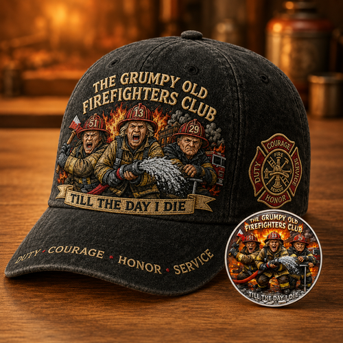 The Grumpy Old Firefighters Club Cap🎁 Free Honor Coin With Every Cap Purchase