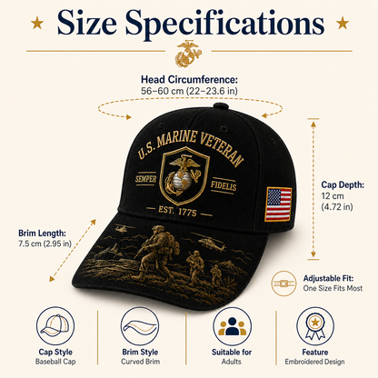 U.S. Marine Veteran Semper Fidelis Commemorative Cap 🇺🇸