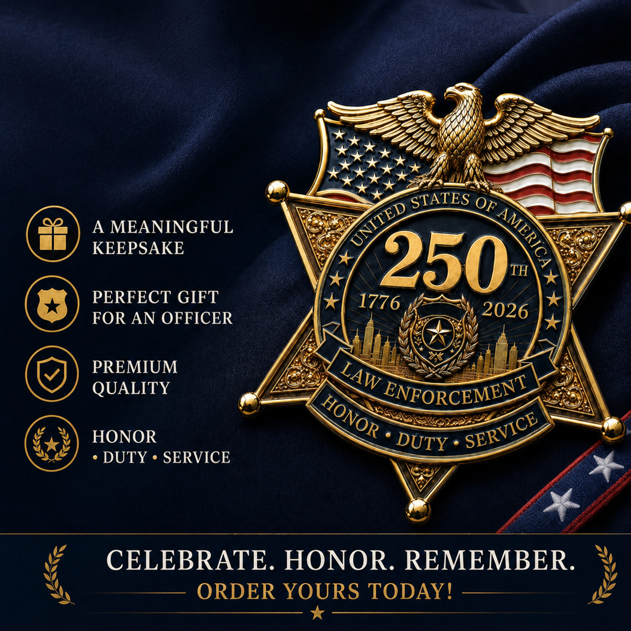 🔥 Last Day Sale ⚡️49% OFF – Law Enforcement Honor Brooch | Duty & Service Pin
