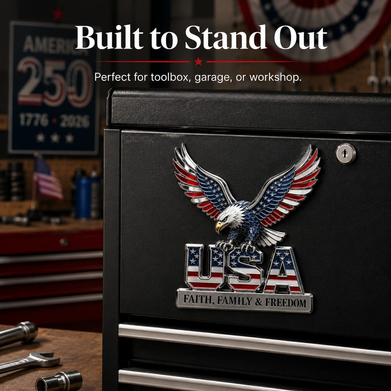 ★USA Faith, Family & Freedom★ Metal Car Emblem