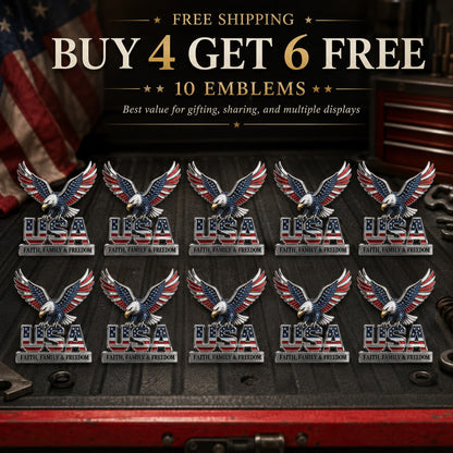 ★USA Faith, Family & Freedom★ Metal Car Emblem