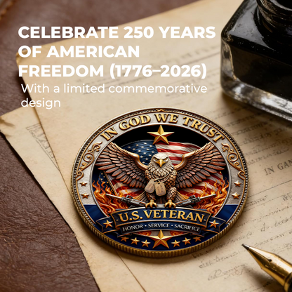 🔥Last Day 50% OFF🔥 250 Years of Freedom Veteran Tribute Coin