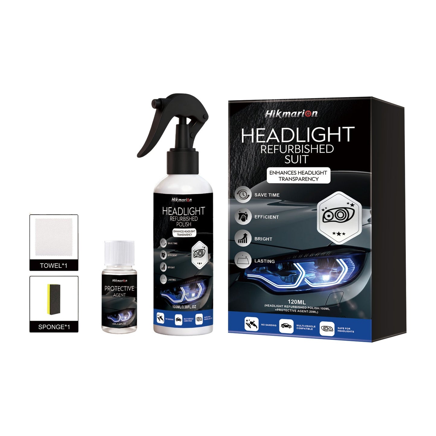 🚘 Automotive Headlamp Restoration Fluid, Clears Oxidation, Yellowing & UV Protection