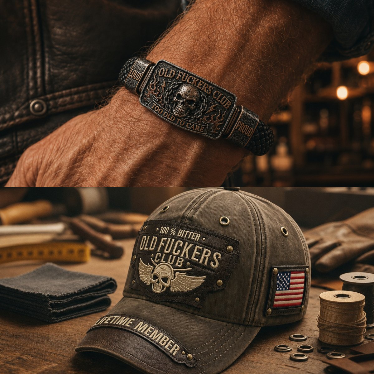 ☠️ Old Fuckers Club Vintage Bracelet 🪓 | 2026 Limited Edition – 🔥30% OFF | Only 17 Left