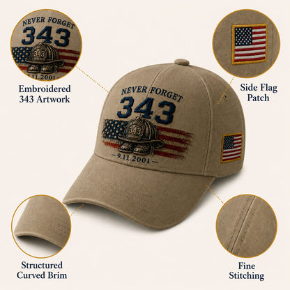 🧢Never Forget 343 Memorial Cap 🔥 Buy the Cap Get the Matching Tribute Coin FREE