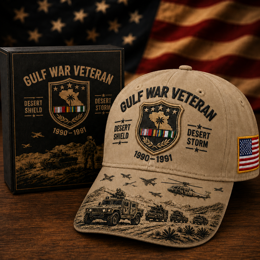 🎖️ Gulf War Veteran Tribute Cap 🇺🇸 Honor Desert Shield & Desert Storm Heroes