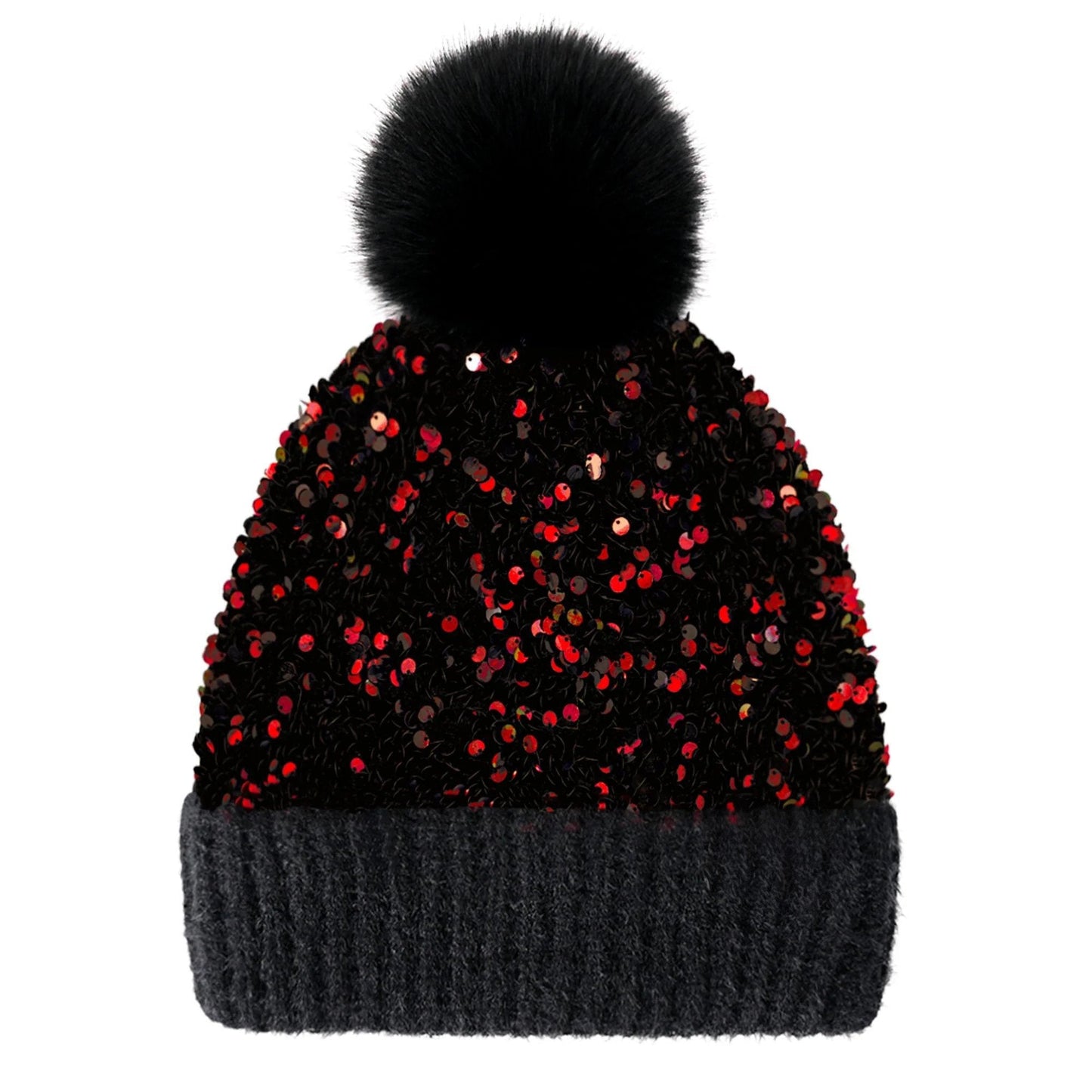 🔥Last Day 50% OFF - Winter Sparkly Sequin Pom Beanie