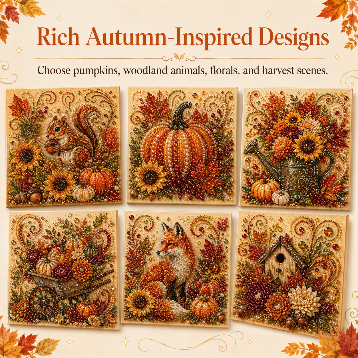 🔥Last Day 49% OFF - 🍂✨Autumn Pearl Painting Kit - Relaxing DIY Craft to Create Sparkling Fall Artwork