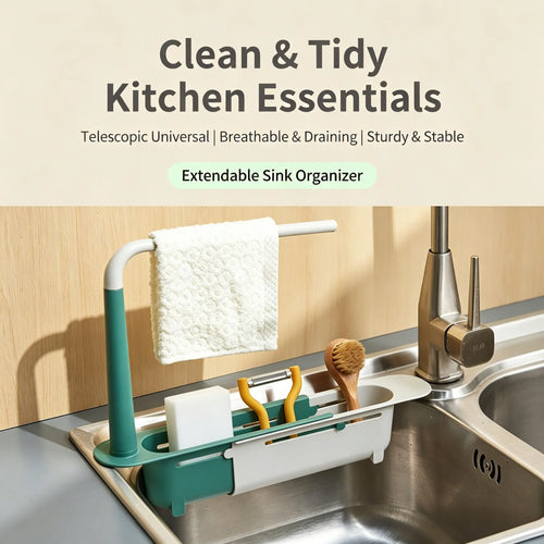 🧼Save 48% Today —  Extendable Sink Organizer with Towel Rack