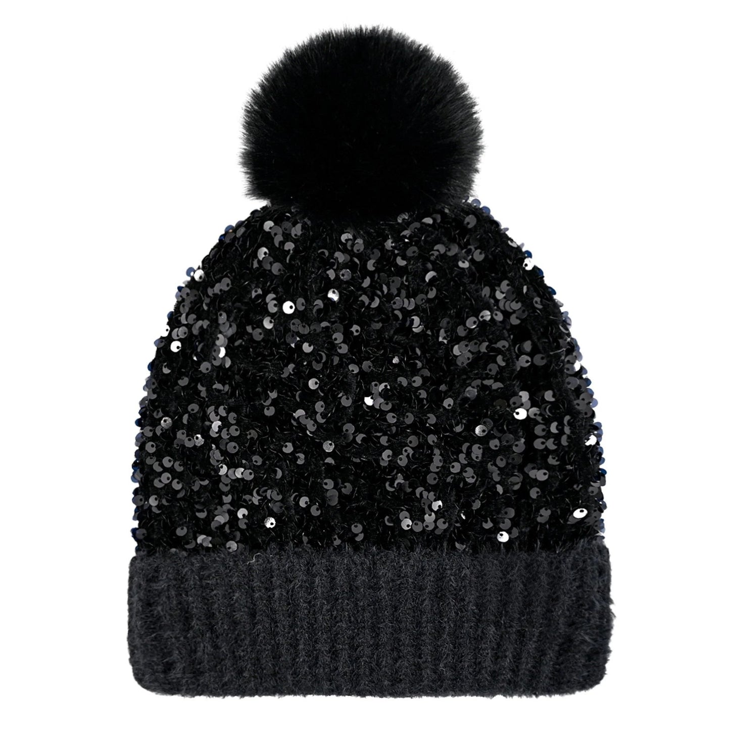 🔥Last Day 50% OFF - Winter Sparkly Sequin Pom Beanie