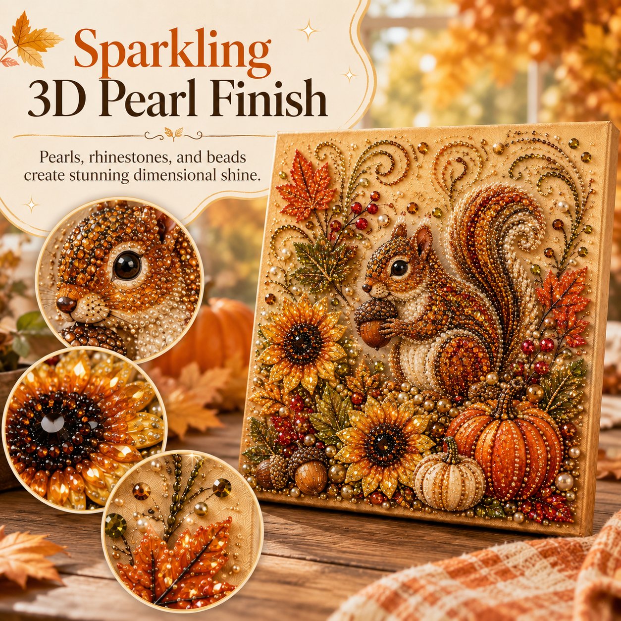🔥Last Day 49% OFF - 🍂✨Autumn Pearl Painting Kit - Relaxing DIY Craft to Create Sparkling Fall Artwork