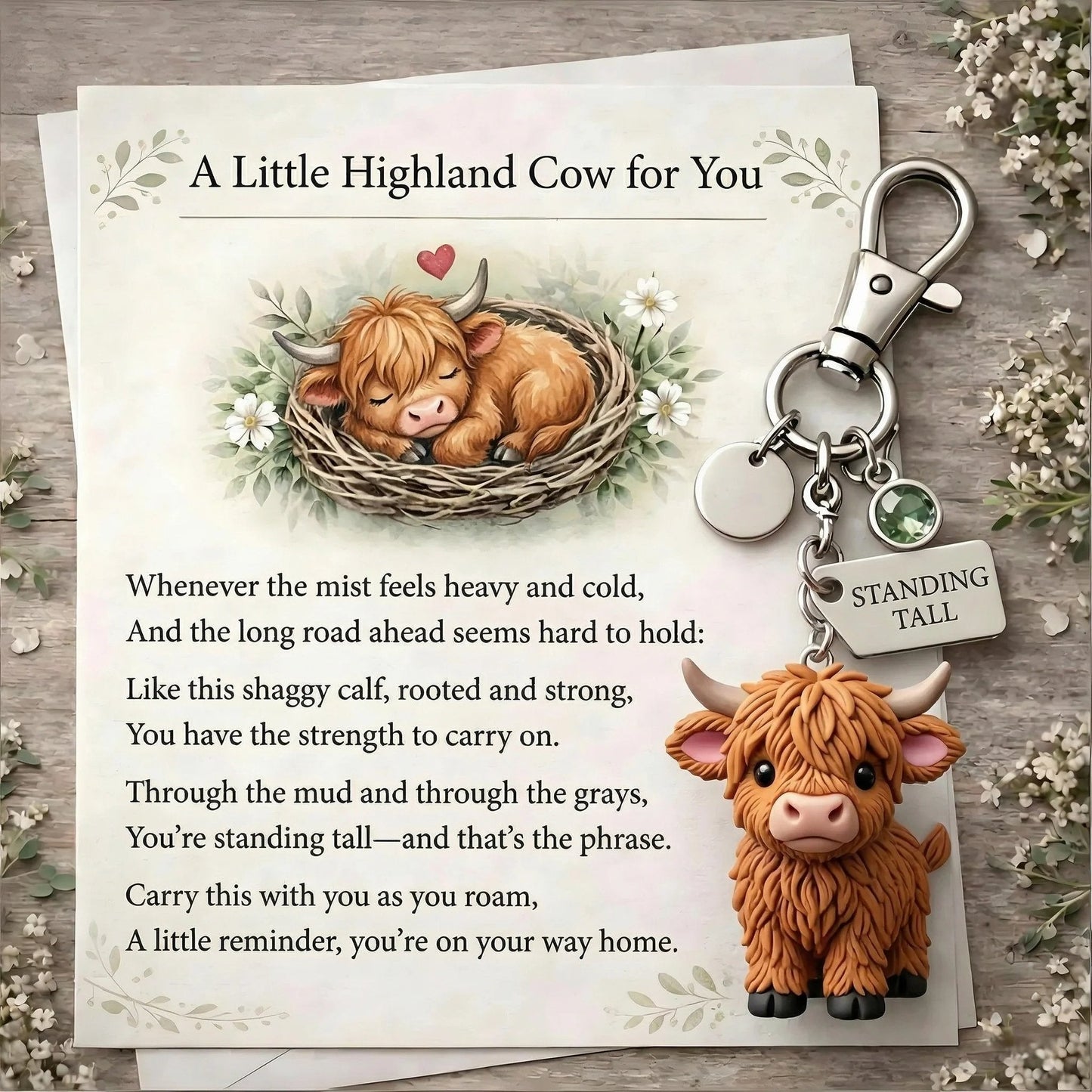 🔥 52% OFF 🐮 Highland Cow Keychain – A Daily Reminder of Quiet Strength 💛