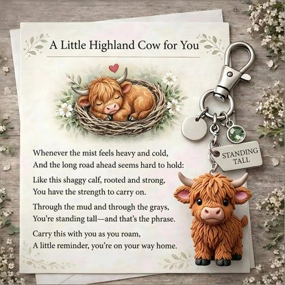 🔥 52% OFF 🐮 Highland Cow Keychain – A Daily Reminder of Quiet Strength 💛