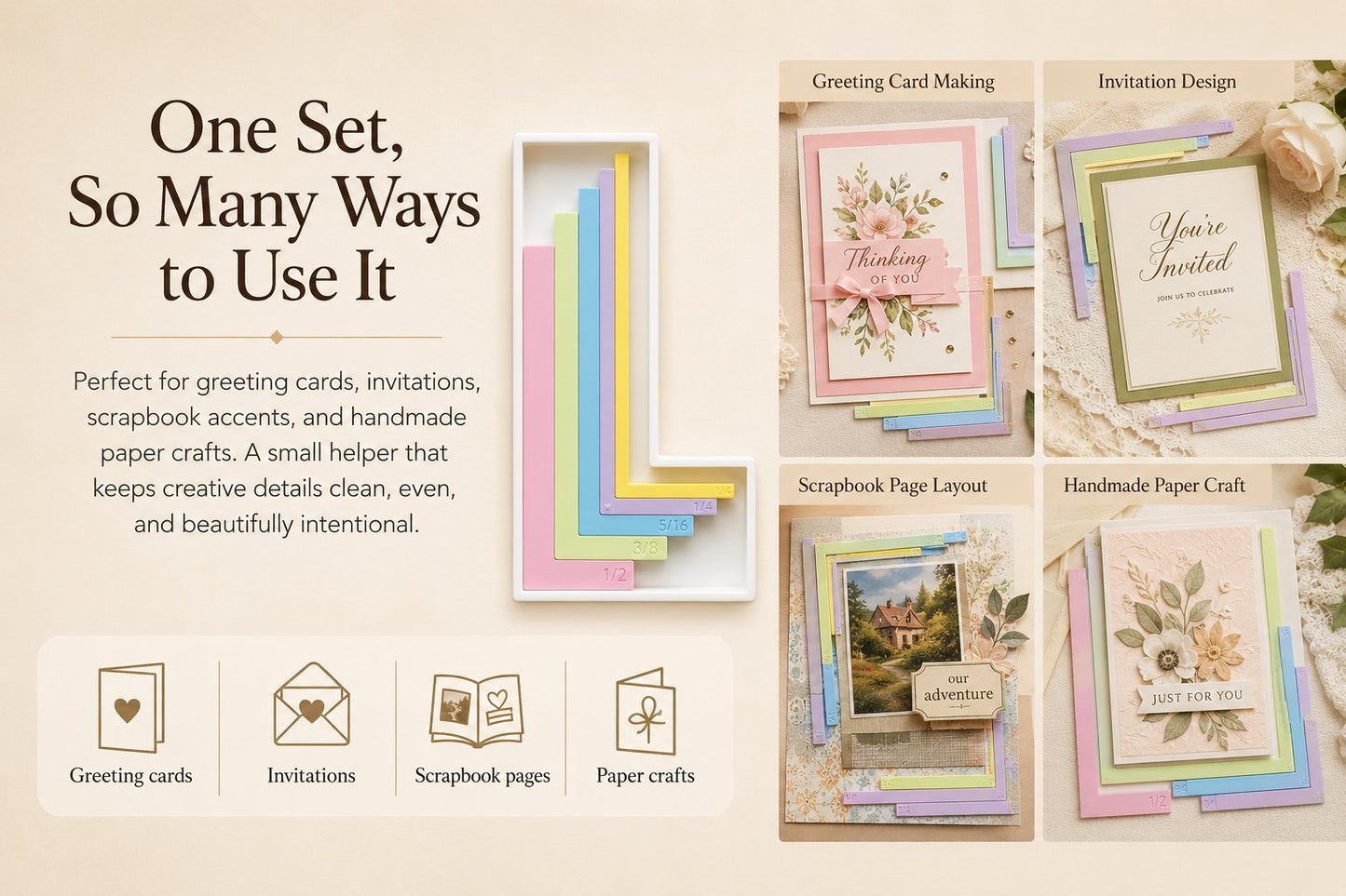 ✨ Card Making Alignment Guides Set | Create Perfect Cards Easily | 🎁 FREE Storage Box Included