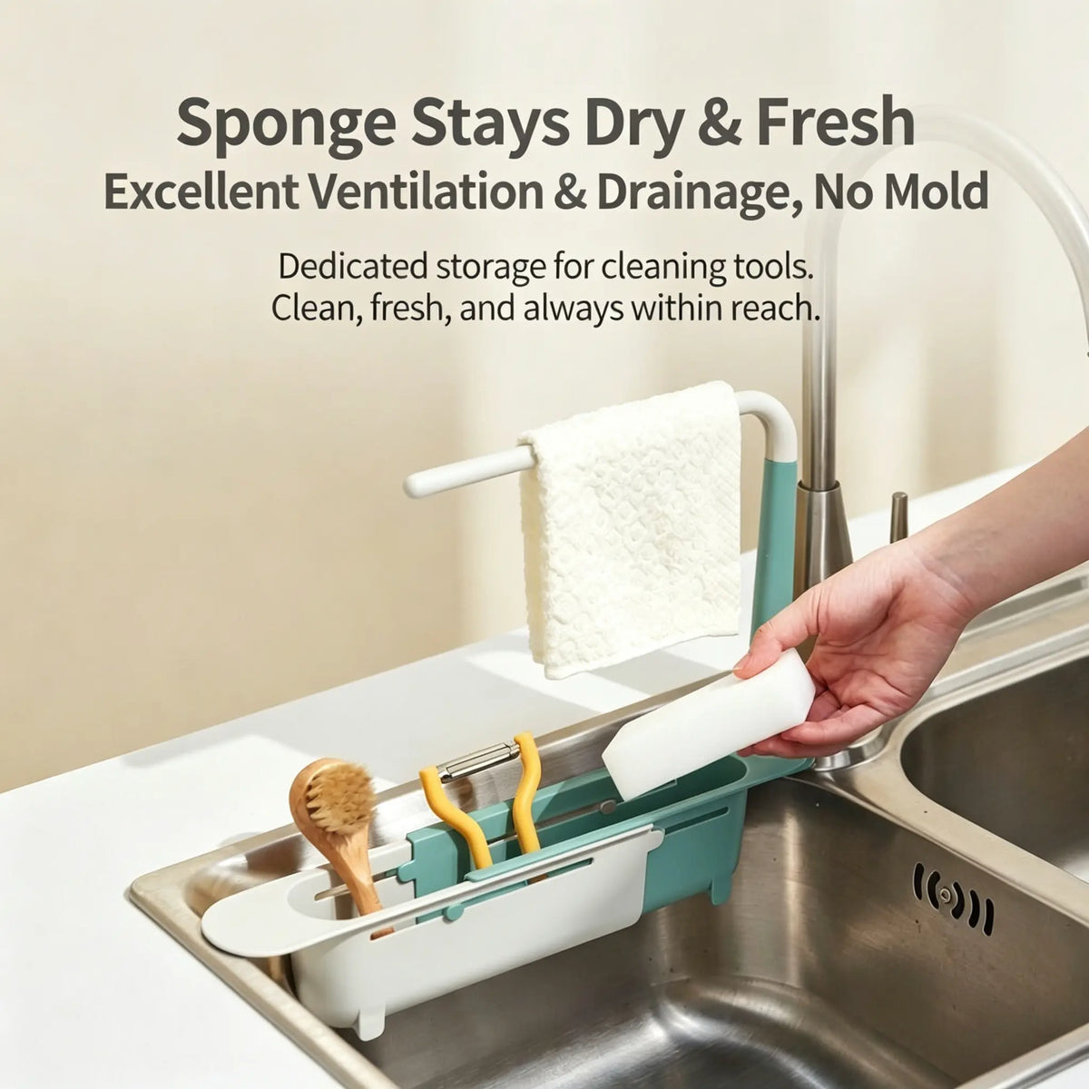 🧼Save 48% Today —  Extendable Sink Organizer with Towel Rack