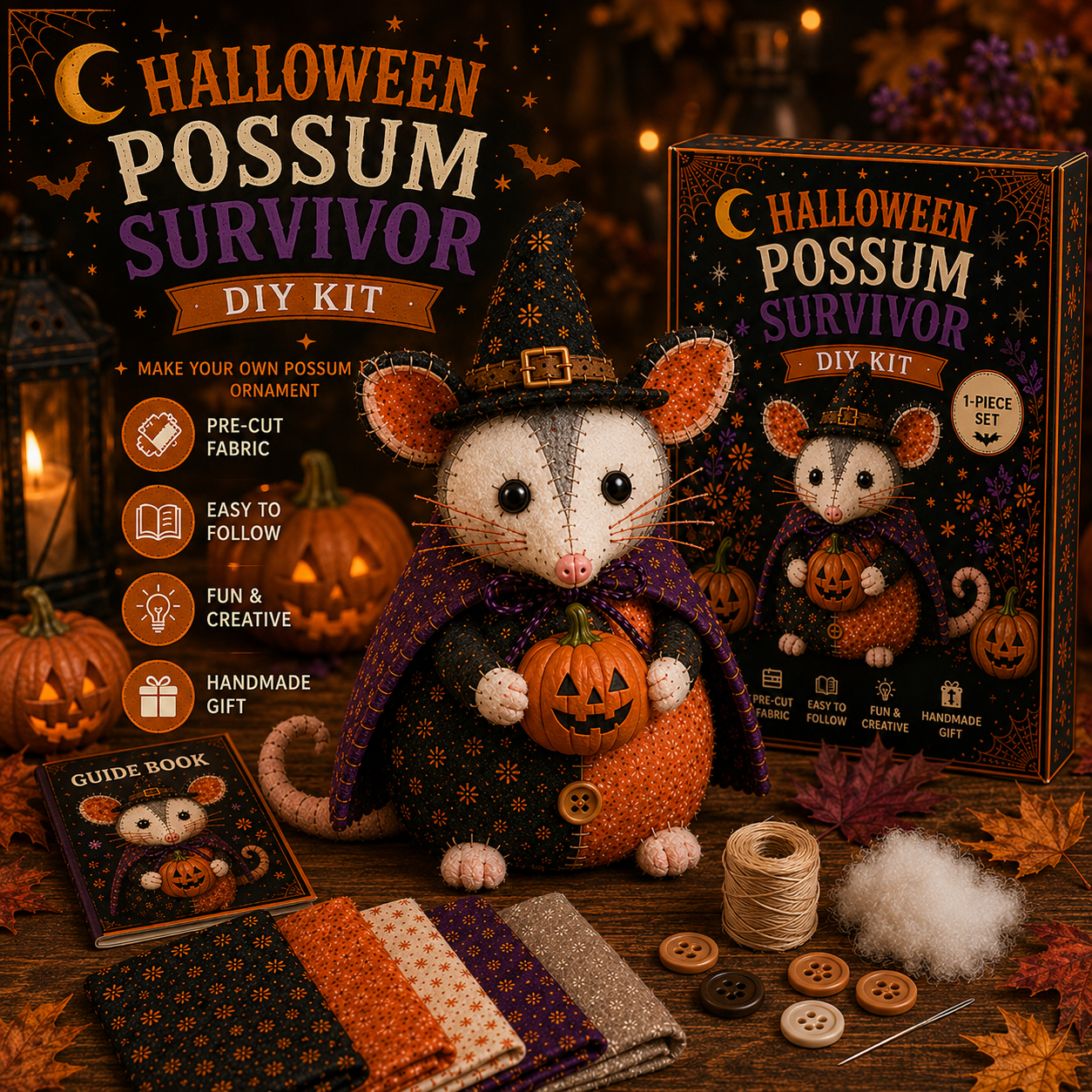 🎃🦡 Halloween Possum Survivor DIY Kit