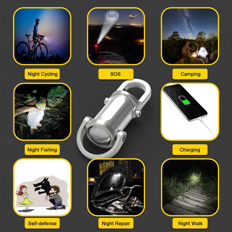 🔦1200-Lumen Super Bright Mini Keychain Flashlight Waterproof
