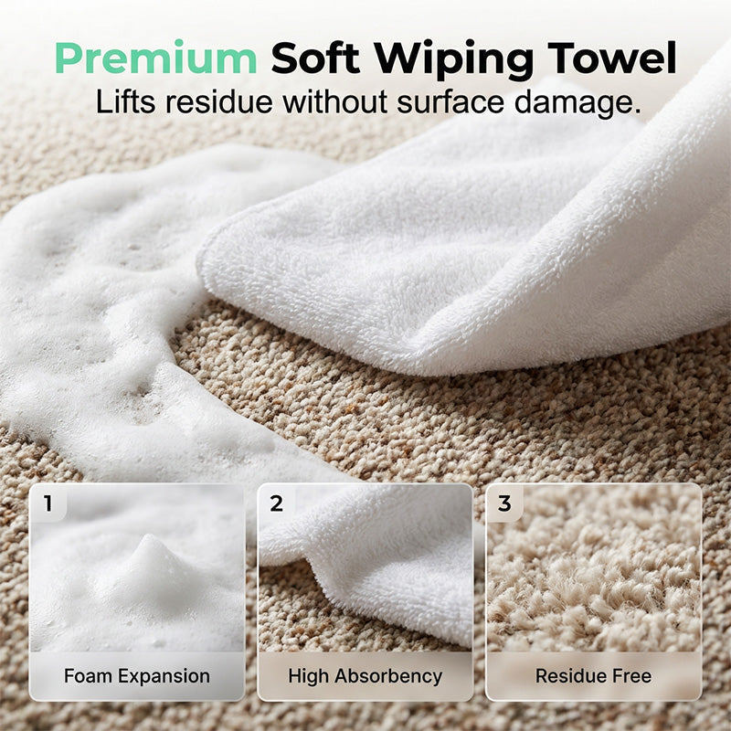 🔥Limited Time Promotion 50% OFF-Waterless Carpet Foam Stain Remover with Towel