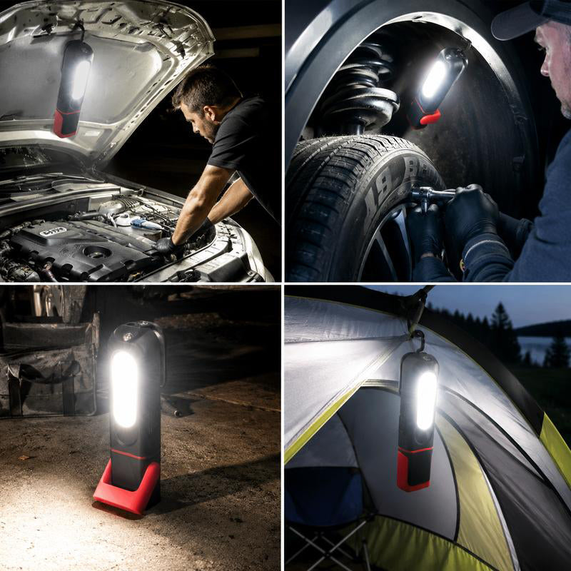 🔥SAKERPLUS Rechargeable Work Light, 3000LM COB LED Magnetic Mechanic Light with 360° Swivel Hook, 180° Adjustable Stand, Flashlight Mode, USB-C Charging, IP54 Water-Resistant for Car Repair, Garage & Camping