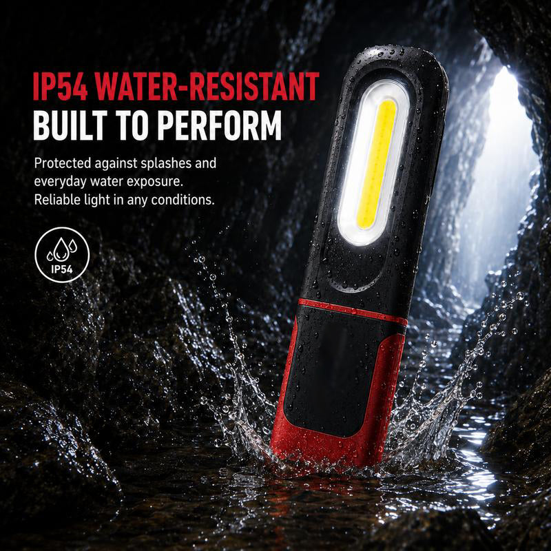 🔥SAKERPLUS Rechargeable Work Light, 3000LM COB LED Magnetic Mechanic Light with 360° Swivel Hook, 180° Adjustable Stand, Flashlight Mode, USB-C Charging, IP54 Water-Resistant for Car Repair, Garage & Camping
